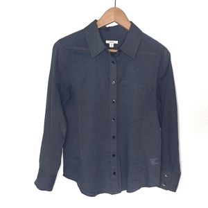 Caslon Nordstrom Semi Sheer Light Weight  100% Cotton Button Down